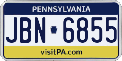 PA license plate JBN6855