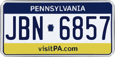 PA license plate JBN6857