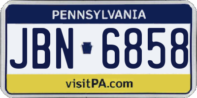 PA license plate JBN6858