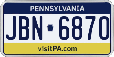 PA license plate JBN6870