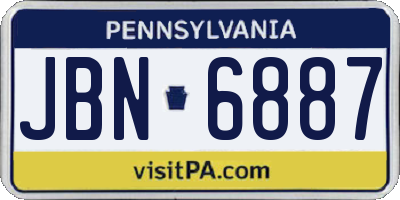 PA license plate JBN6887