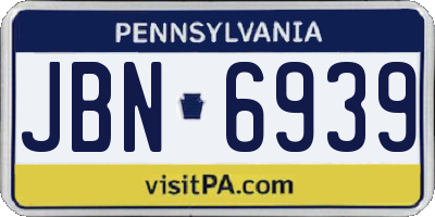 PA license plate JBN6939