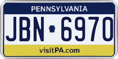 PA license plate JBN6970
