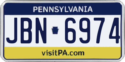 PA license plate JBN6974