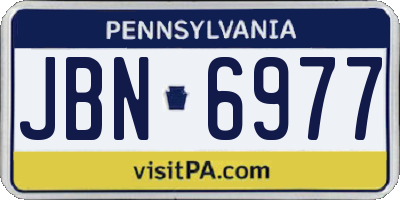 PA license plate JBN6977