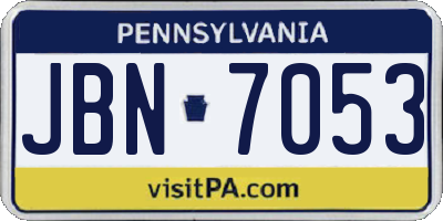 PA license plate JBN7053