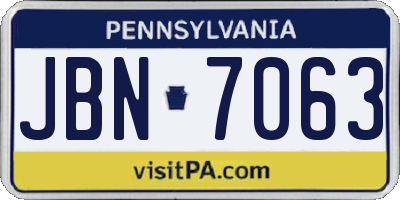 PA license plate JBN7063
