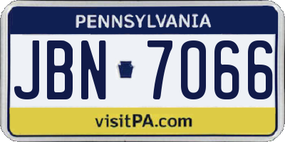 PA license plate JBN7066