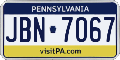 PA license plate JBN7067