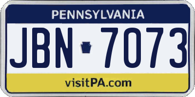 PA license plate JBN7073