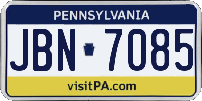 PA license plate JBN7085