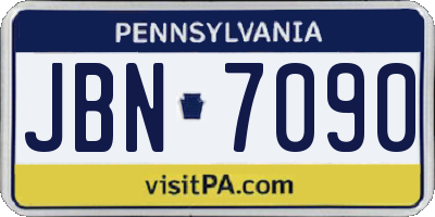 PA license plate JBN7090