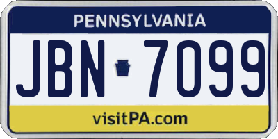 PA license plate JBN7099