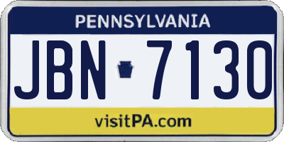 PA license plate JBN7130