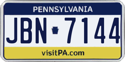 PA license plate JBN7144