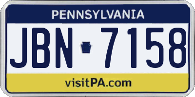 PA license plate JBN7158