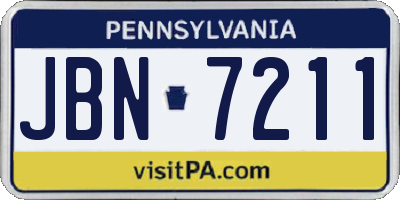 PA license plate JBN7211