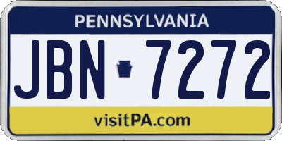 PA license plate JBN7272