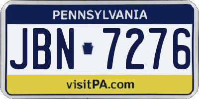 PA license plate JBN7276