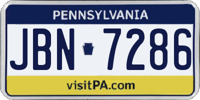 PA license plate JBN7286