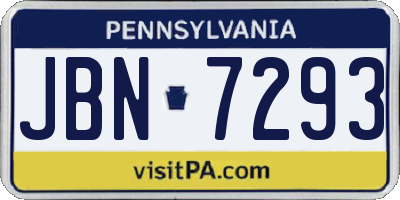 PA license plate JBN7293