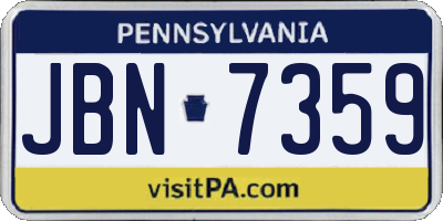 PA license plate JBN7359