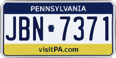 PA license plate JBN7371