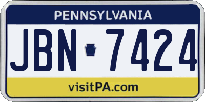 PA license plate JBN7424