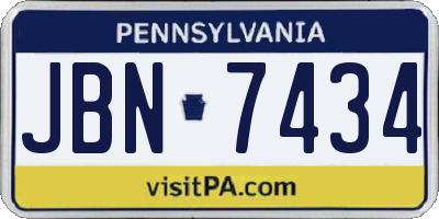 PA license plate JBN7434