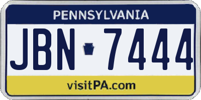 PA license plate JBN7444