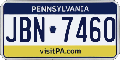 PA license plate JBN7460