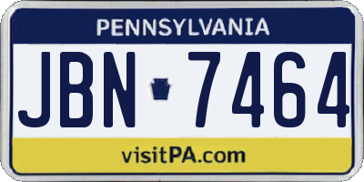 PA license plate JBN7464