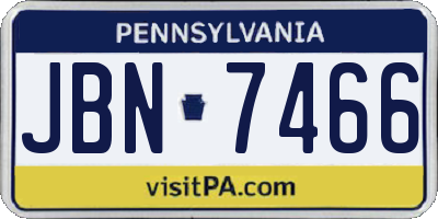 PA license plate JBN7466