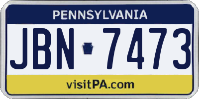 PA license plate JBN7473