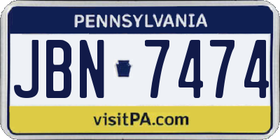 PA license plate JBN7474