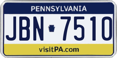 PA license plate JBN7510