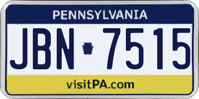 PA license plate JBN7515