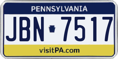 PA license plate JBN7517