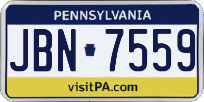 PA license plate JBN7559