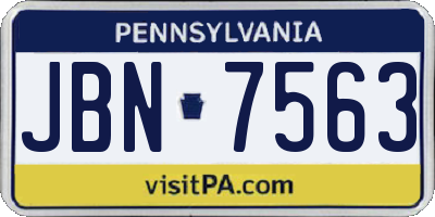 PA license plate JBN7563