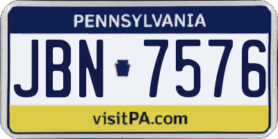 PA license plate JBN7576
