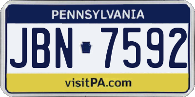 PA license plate JBN7592