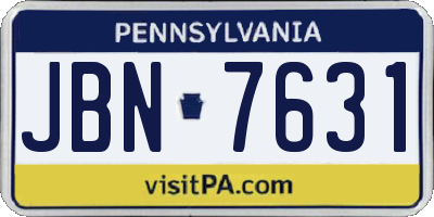 PA license plate JBN7631
