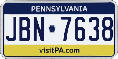 PA license plate JBN7638