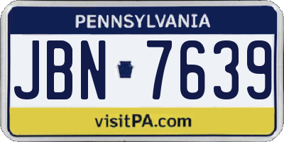 PA license plate JBN7639