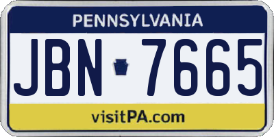 PA license plate JBN7665
