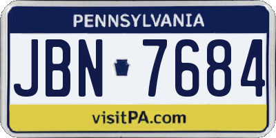 PA license plate JBN7684