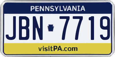 PA license plate JBN7719