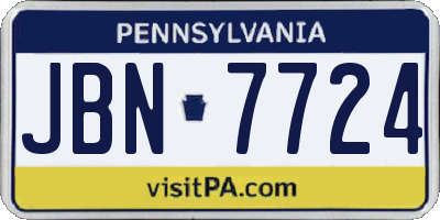 PA license plate JBN7724
