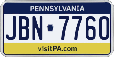 PA license plate JBN7760
